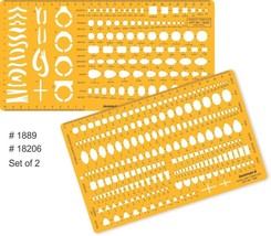Isomars Jewelry Designing Drafting Stencil Combo - Set Of 2 - £23.73 GBP