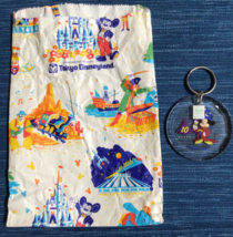 NOS Tokyo Disneyland 10 years Sorcerer Mickey Mouse Keychain &amp; Paper Bag... - $13.50