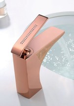 Square crystal modern Rose Gold single hole bathroom lavatory sink faucet  - £102.86 GBP