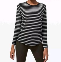 Lululemon Ever Ready Long Sleeve Black Striped Size 4 Womens Athletic - £26.80 GBP