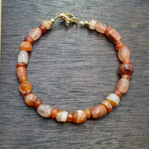 Antico bracciale antico in agata corniola perline #jn-br4 - $155.25 CAD