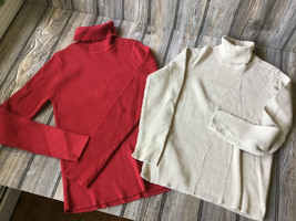 2 Turtleneck Sweaters - Liz Claiborne Sparkling Top &amp; Ralph Lauren Sz Small - £14.46 GBP