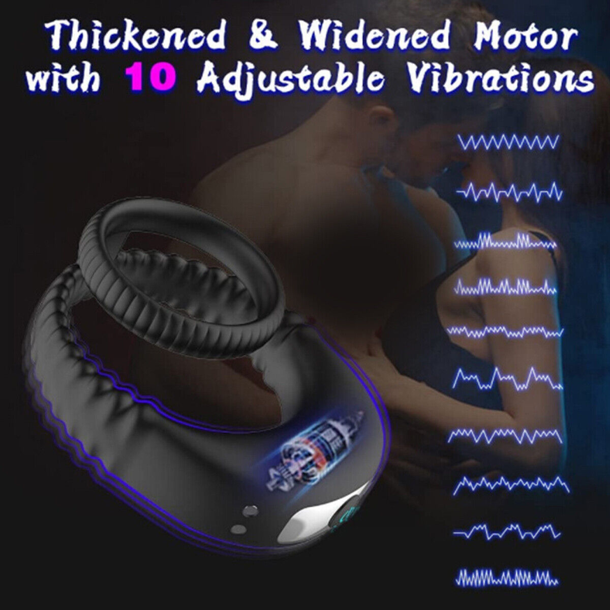 Rechargeable Soft Silicone Male Cock Ring Penis Vibrator Couple Sex Toys... - $13.89