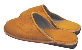 Terrapin Trading Genuine Moroccan Leather Slippers | Yellow | 6 sizes | Tooled L - £29.51 GBP+