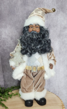 African American Tan Santa Claus Doll Figurine Statue Tabletop 12&quot; Neutr... - $34.91 CAD