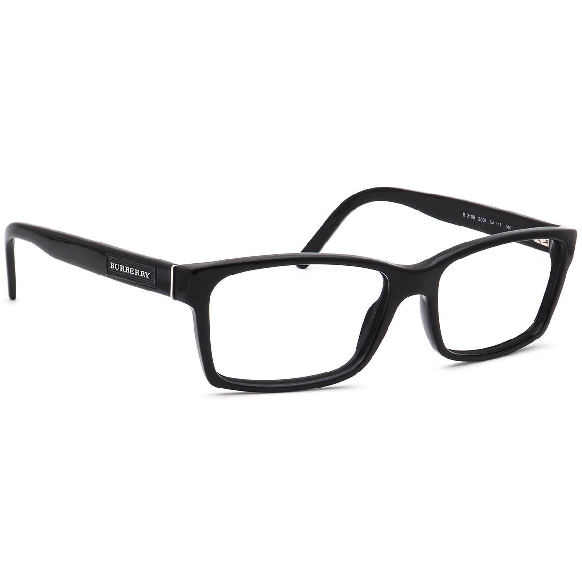 Burberry Eyeglasses B 2108 3001 Black Square Frame Italy 54[]16 140 ...