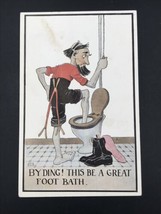 VTG Comic Toilet Used as Foot Washer By Ding! This Be A Great Foot Bath Postcard - £9.74 GBP