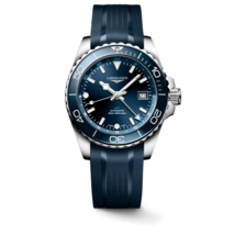 Longines Hydroconquest GMT 41MM Blue Dial Automatic Rubber Strap Watch L37904969 - £1,569.32 GBP