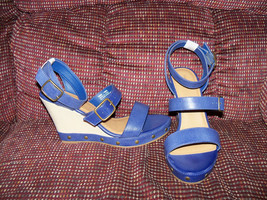 Sonoma Life + Style Blue Wedges Size 7 Women&#39;s New Last One Htf - £33.11 GBP