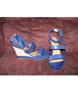 Sonoma Life + Style Blue Wedges Size 7 Women&#39;s NEW LAST ONE HTF - $69.89 CAD