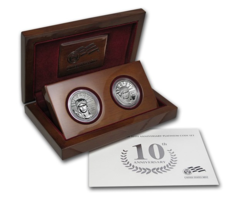 2007-w American Eagle 10TH Anniversary Platinum Coin Set w/Case &amp; CoA - £1,990.01 GBP