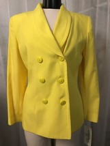 Oleg Cassini Women&#39;s Blazer Vintage Yellow Lined Blazer Size 8 NWT $120 - £38.92 GBP