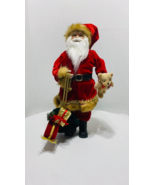 Rare Vintage Santa With Teddy Bear &amp; Bag Of Presents Christmas 18&quot; - £22.92 GBP