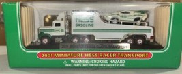 2001 HESS MINIATURE TRUCK RACER TRANSPORT. New in box, MINT condition! - $10.88