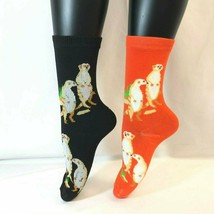 2 Pairs Foozys Women&#39;s Novelty Socks, Meerkat Print, New - £7.16 GBP