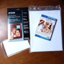 Photo Paper Lot Epson Print works Some Sealed 8.5x11 5x7 4x6 4x6.5 Variety - £23.48 GBP