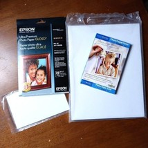 Photo Paper Lot Epson Print works Some Sealed 8.5x11 5x7 4x6 4x6.5 Variety - £23.89 GBP