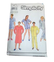 Vtg Simplicity Sewing Pattern 7071 Men's Women's XS-XL Night Shirt Pajamas - $6.99