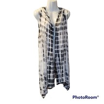 Saint Tropez West Tie Dye Drape Front Hooded Vest sz Lg - £16.34 GBP