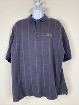 Vtg Izod Men Size 2XL Blue Weave Pattern Knit Polo Shirt Short Sleeve Pr... - $9.65