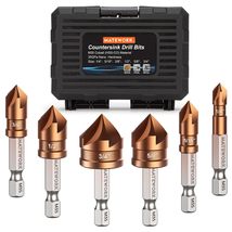 Countersink Drill Bit Set, M35 Cobalt HSS Countersink Drill Bits 6, Carb... - $28.99