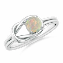 ANGARA Solitaire Natural Opal Infinity Knot Ring for Women in Silver Size 7 - £233.56 GBP