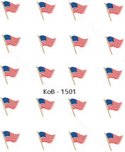 Nail Art Water Transfer Stickers Decals USA Flag America 4th of July KoB... - $2.99