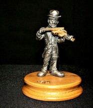 Ron Lee Band Collection Hobo Clown Playing Fiddle Fine Pewter Figurine on Base - £19.59 GBP
