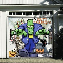 My Door Decor 285903HALL-003 7 x 8 ft. Frankenstein &amp; Friends Halloween Door Mur - £100.26 GBP