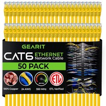 GearIT Cat 6 Ethernet Cable 1 ft (50-Pack) - Cat6 Patch Cable, Cat 6 Patch Cable - £100.23 GBP