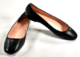 Kate Spade Keaton Ballet Flats  Black Leather Slip On Shoes Womens Size 11 EUC - £70.46 GBP