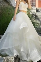 White Tiered Tulle Skirt Gown Wedding Bridal Custom Plus Size Ruffle Maxi Skirt  image 4