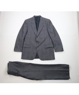 Vtg 70s Streetwear Mens 41R 2 Piece Wool Plaid Suit Wedding Bell Bottoms... - $203.03 CAD