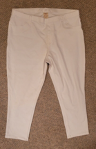 Women Faded Glory White Stretch Pull On Pants Size XXL Summer Spring Pic... - $9.99