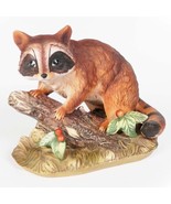 Vintage Homco 5&quot; Standing Raccoon On Log Porcelain Figurine Statue Anima... - £18.86 GBP