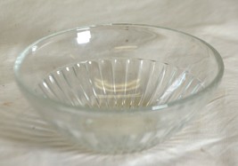 Italian Small Clear Glass Bowl Ribbed Sides Italy - $12.86