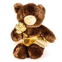 Inter-American Teddy Bear Plush 16&quot; Rose Gold Tutu Skirt Ballet Sparkle Stuffed - £14.11 GBP