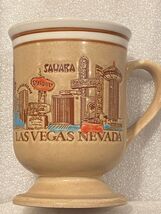 4.25" Las Vegas Nevada Thin Stoneware Pedastal Coffee Mug *Pre-Owned* i2 - $15.99