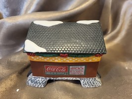 Coca-Cola &#39;92 Town Square covered bridge ceramic village accessory vtg Christmas - £9.76 GBP
