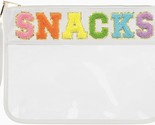 Snack Bag Clear Chenille Varsity Letter Zipper Pouch for Travel Nylon Cl... - $13.85