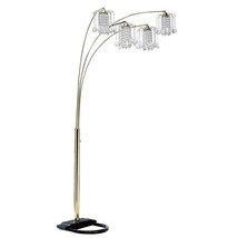 84&quot; Gold Four Lights Tree Floor Lamp With Clear Chandelier Shade - $289.16