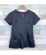 Healing Hands Purple Label Jordan Mock Wrap Scrub Top Black 2172 Womens XS - $17.81