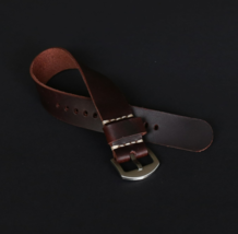 Handmade One-Piece Leather Watch Band Brown 18-24mm, Badalassi Veg Tan L... - $22.99