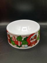 Enesco Dog Food Dish bowl Christmas Dog with Santa Hat - £5.44 GBP