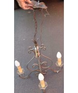Vintage Solid Metal Four Light Swag Pendant Light Fixture – WORKING COND... - £194.61 GBP