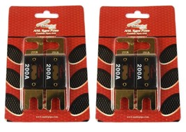 2 Pair 200 Amp ANL Fuses Gold Plated Audiopipe Blister Pack Car Audio St... - £17.29 GBP