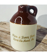 Vtg Plain &amp; Fancy Bird-In-Hand PA Brown Cream Souvenir Syrup Jug/Crock USA - $13.90