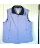 LL Bean Womens Fleece Lined Nylon Vest L Womens Periwinkle Blue Full Zip... - $18.43