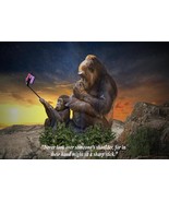 Gorilla Monkey Being Nosy Warning Novelty Poster with Quotation Quality ... - $6.90+