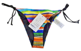 $88 Vitamin A Alexa Reversible String Bikini Bottom Medium 8 Colorful St... - $22.18